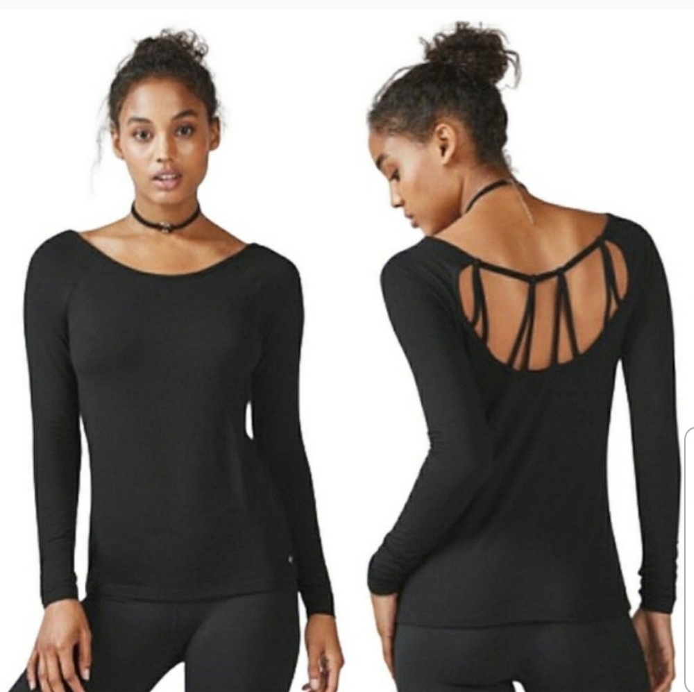 Fabletics Julene Black Long Sleeve Tee Small